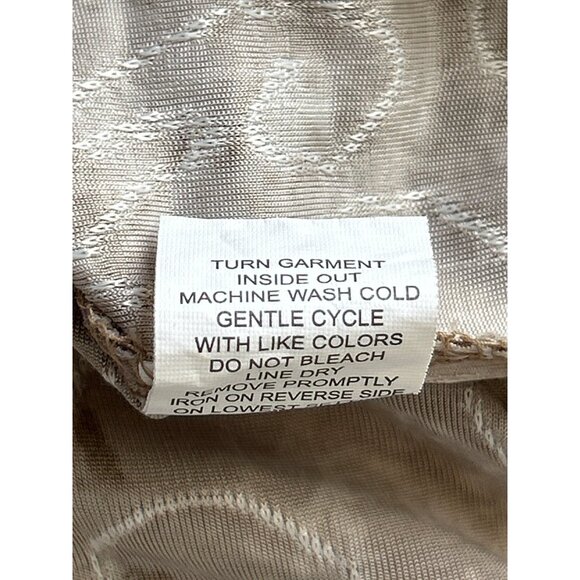 Notations Tan & Brown Sleeveless Pleated Front V Neck Blouse Size Medium - Picture 6 of 8